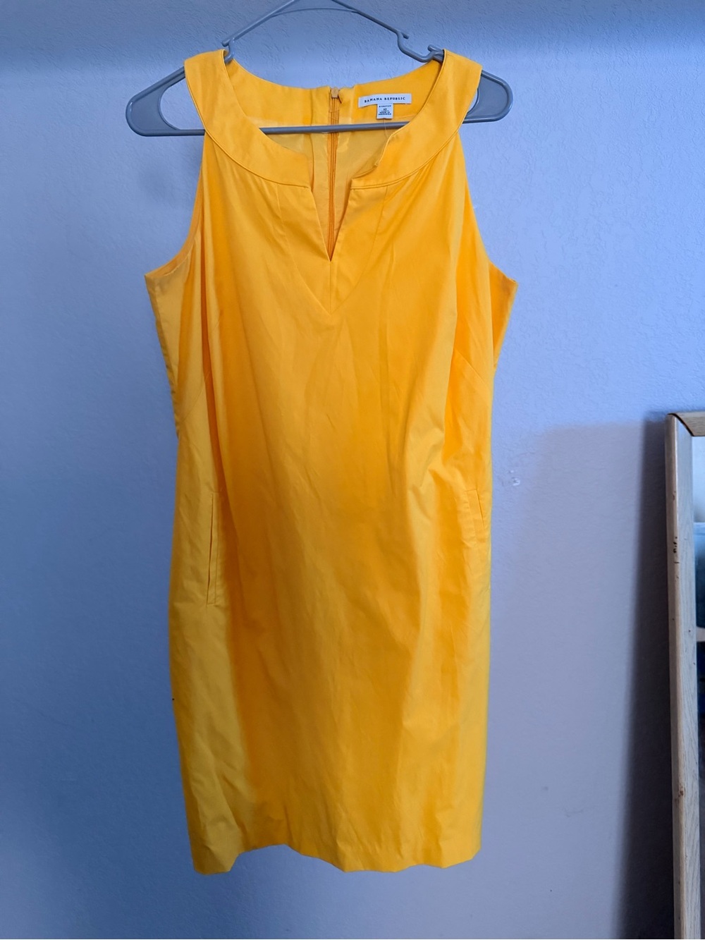 Banana Republic Yellow Sleeveless V-Neck Shift Dress